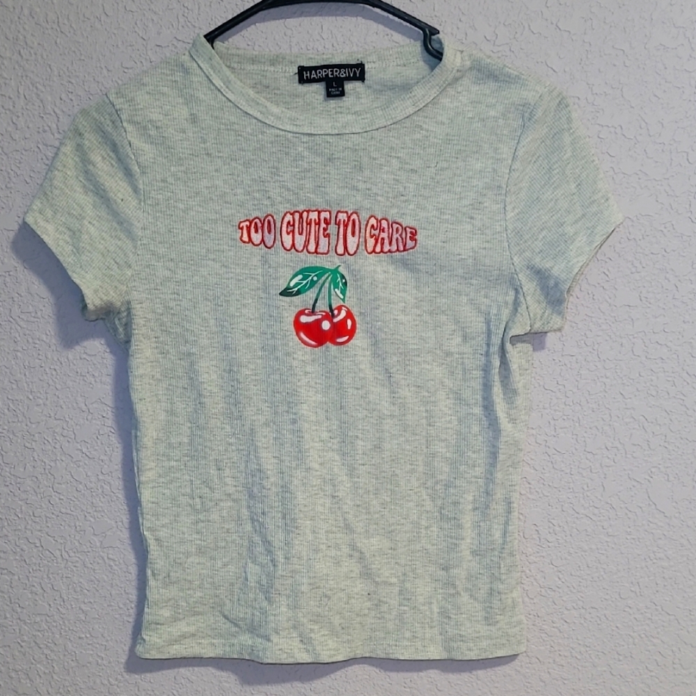Harper&Ivy Light Grey Shirt With Cherry Design